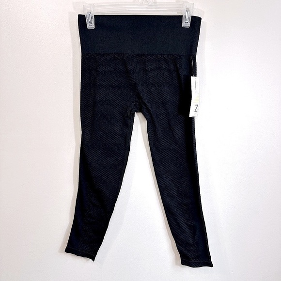 NWT Zella High Waist Seamless Textured 7/8 Leggings Black Size Small - Picture 12 of 13